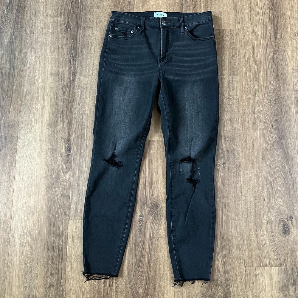 Pistola Black Skinny Distressed Jeans Sz 29